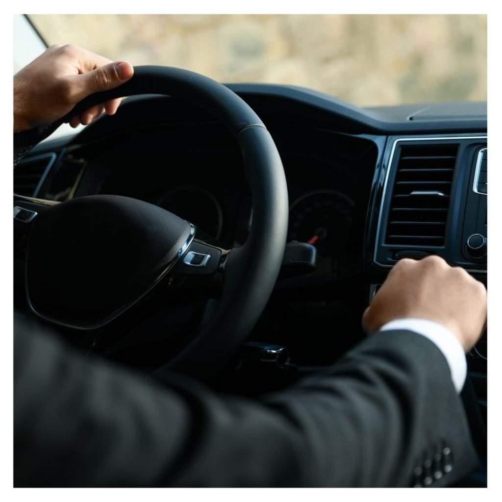 A chauffeur driving
